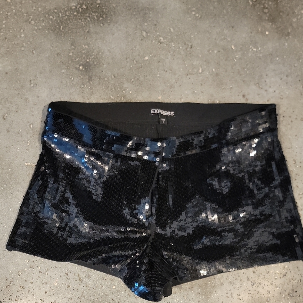 Express Black Sequin Women's Shorts